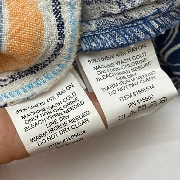 Linen Rayon Pull on Drawstring Sz M boho beach summer shorts coastal Pockets VTG - Picture 11 of 11